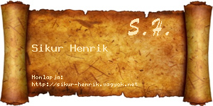 Sikur Henrik névjegykártya