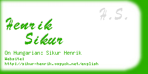 henrik sikur business card
